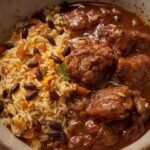 Waakye with Goat Stew
