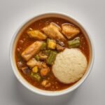 Banku and Okro Soup (Includes fish and meat)